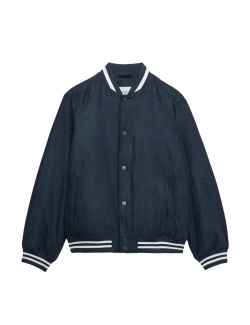 Semišová bunda z umělé kožešiny s vycpávkami