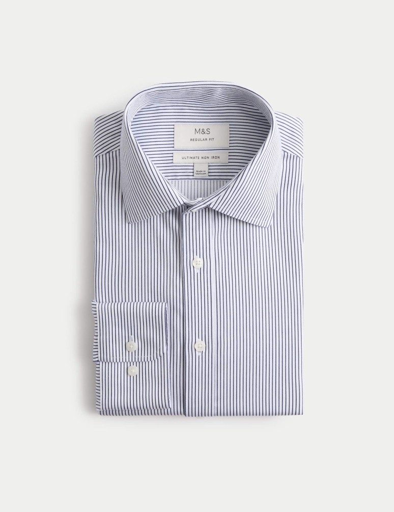 Regular Fit Ultimate Non Iron Cotton Striped Shirt