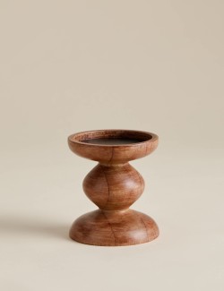 Bobbin Wooden Pillar Candle Holder
