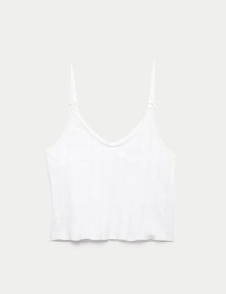 Pure Cotton Pointelle Cami Pyjama Top