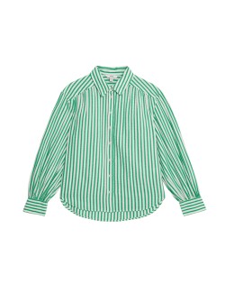 Pure Cotton Striped Collared Shirt