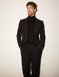 Tailored Fit Wool Blend Suit Jacket