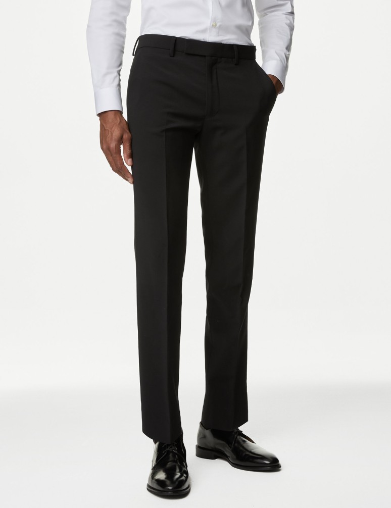 Tailored Fit Wool Blend Trousers