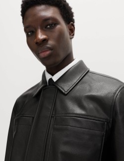 Kamioňácká bunda z koženky