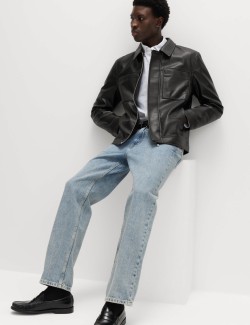 Kamioňácká bunda z koženky