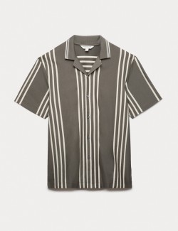 Texturovaná polokošile s klopou, z čisté bavlny