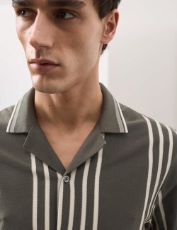 Texturovaná polokošile s klopou, z čisté bavlny