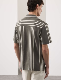 Texturovaná polokošile s klopou, z čisté bavlny