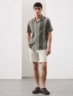 Texturovaná polokošile s klopou, z čisté bavlny