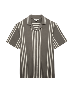 Texturovaná polokošile s klopou, z čisté bavlny