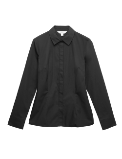 Přiléhavá košile s límečkem a vysokým podílem bavlny