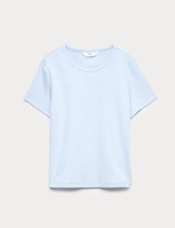 Dětské vroubkované tričko z čisté bavlny (6–16 let)