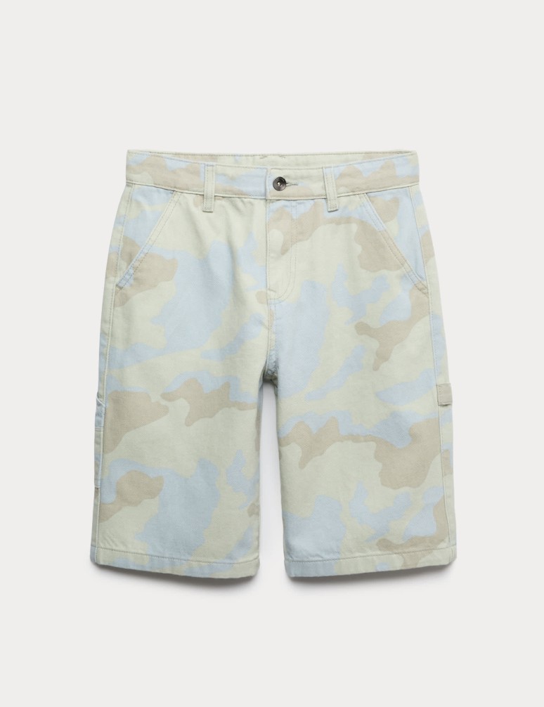 Džínové šortky s maskáčovým vzorem (2–16 let)