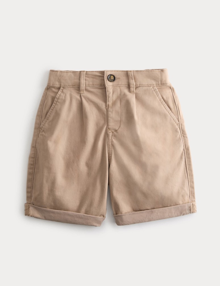 Cotton Rich Pleated Chino Shorts (2-10 Yrs)