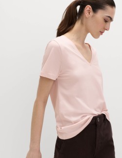 Tričko z čisté bavlny s výstřihem do V