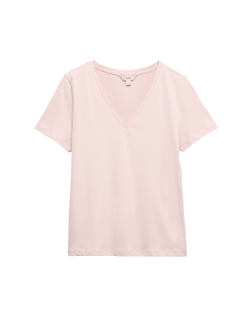 Tričko z čisté bavlny s výstřihem do V