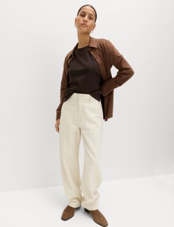 Pure Cotton Broderie Boxy T-Shirt