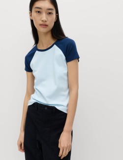 Cotton Rich Short Raglan Sleeve T-Shirt