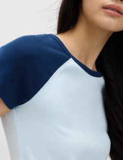 Tričko s vysokým podílem bavlny, s krátkými raglánovými rukávy