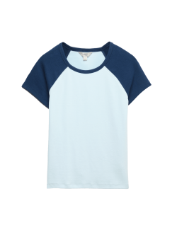 Tričko s vysokým podílem bavlny, s krátkými raglánovými rukávy