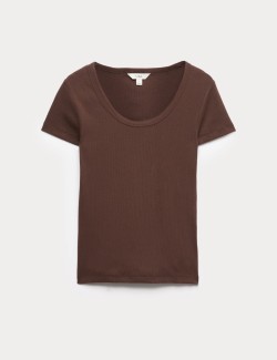 Cotton Rich Scoop Neck Slim Fit T-Shirt