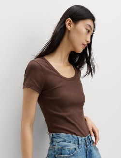 Cotton Rich Scoop Neck Slim Fit T-Shirt