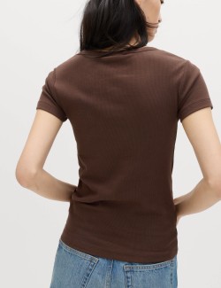 Cotton Rich Scoop Neck Slim Fit T-Shirt