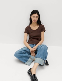 Cotton Rich Scoop Neck Slim Fit T-Shirt