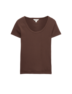 Cotton Rich Scoop Neck Slim Fit T-Shirt