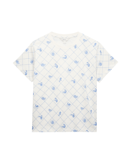 Pure Slub Cotton Checked T-Shirt