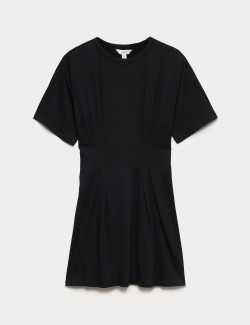 Pure Cotton Waisted Mini T-Shirt Dress