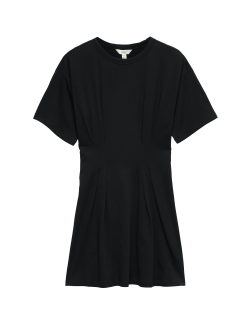 Pure Cotton Waisted Mini T-Shirt Dress