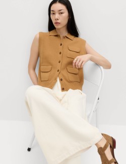 High Waisted Pleated Palazzo Jeans