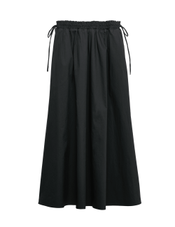 Midi sukně se zavazováním na boku z čisté bavlny s popelínovým vzorem