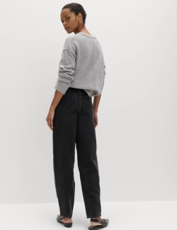 Džíny ke kotníkům střihu Mom s vysokým pasem