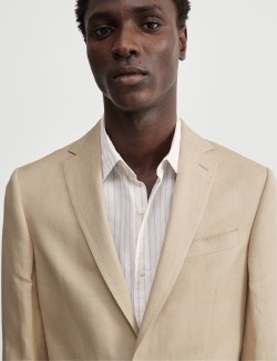 Tailored Fit Linen Blend Suit Jacket