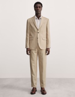 Tailored Fit Linen Blend Suit Jacket