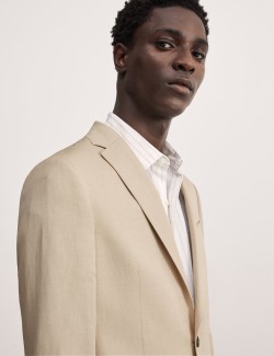 Tailored Fit Linen Blend Suit Jacket