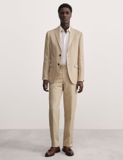 Tailored Fit Linen Blend Suit Jacket