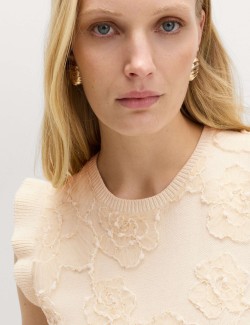 Floral Textured Knitted Mini Dress