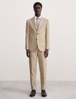 Tailored Fit Linen Blend Suit Jacket