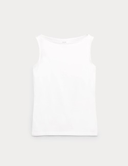 Cotton Rich Slash Neck Slim Fit Vest