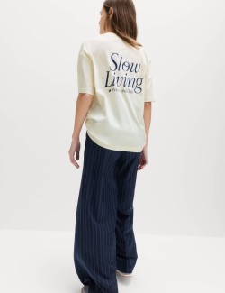 Tričko volného střihu s grafikou, z čisté bavlny