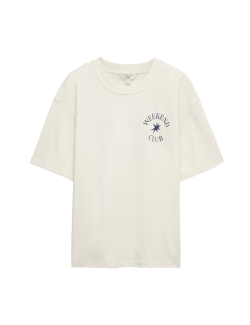 Tričko volného střihu s grafikou, z čisté bavlny