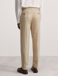 Tailored Fit Silk Linen Blend Trousers