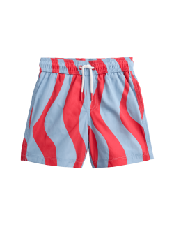 Proužkované koupací šortky s vlnkami (2–7 let)