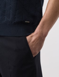 Mercerised Cotton Geometric Knitted T-shirt
