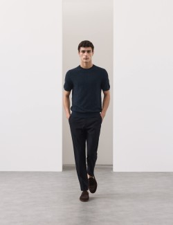 Mercerised Cotton Geometric Knitted T-shirt