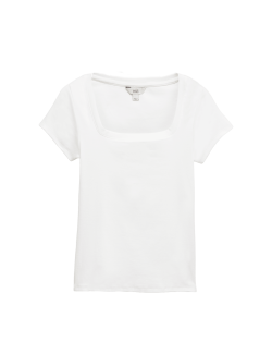 Cotton Rich Premium Square Neck Top