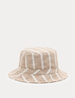 Kids' Pure Cotton Striped Bucket Hat (1-13 Yrs)